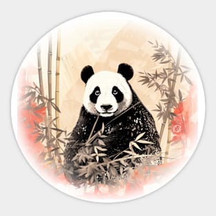 Panda bear with bamboo Sticker